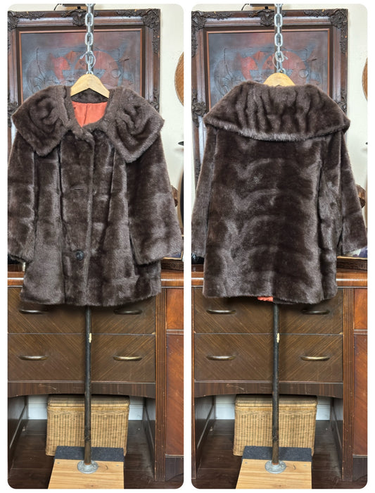 Vintage 1960s Faux Fur Coat