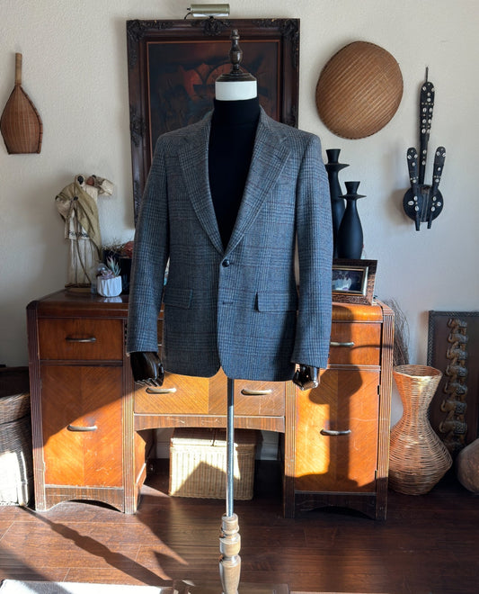 Vintage 1970s Hunter Haig Tweed Sport Coat. Gray. Made in the USA