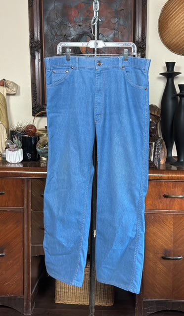 Vintage 1970s Levi's Orange Tab Action Casuals Jeans. Blue Denim.