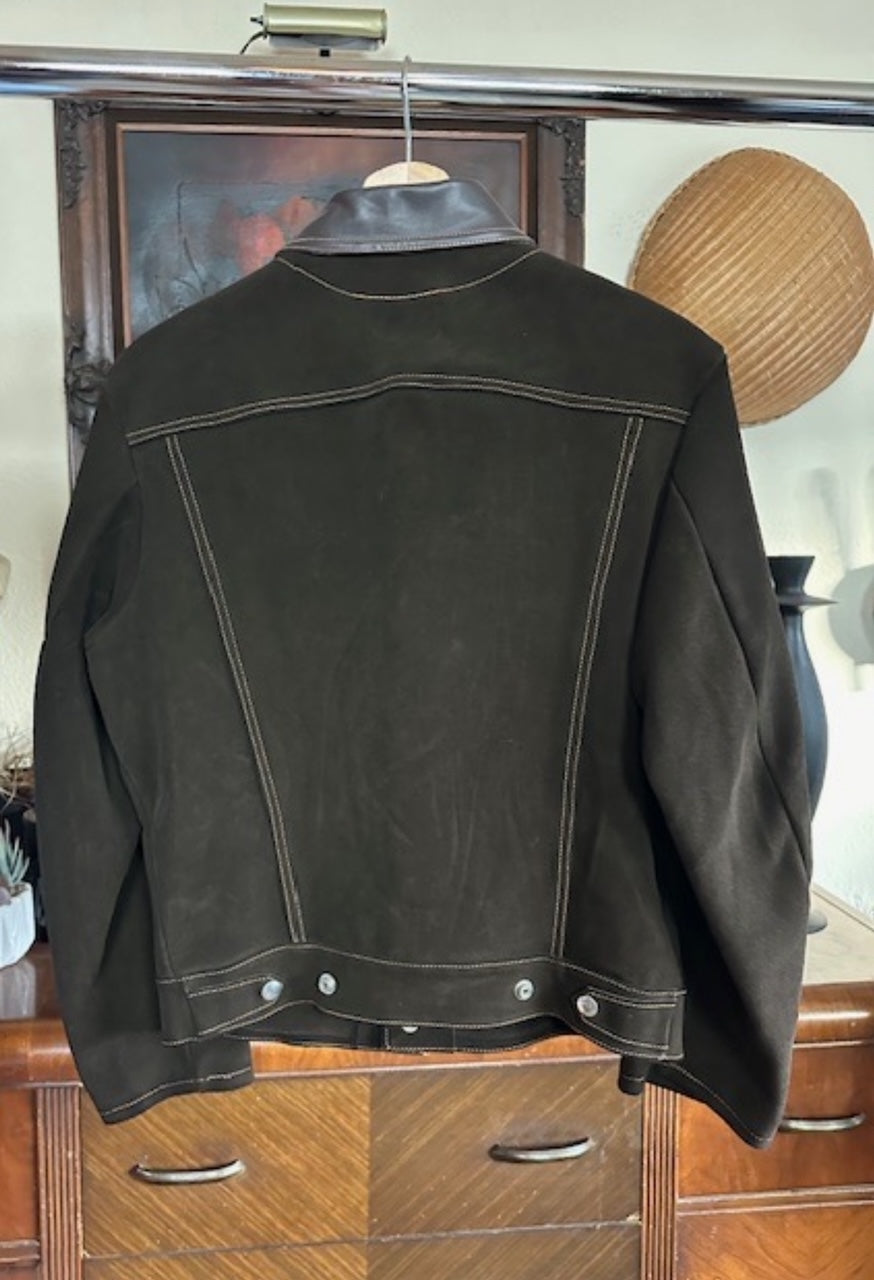 Vintage 1970s Lewis Leathers Sheepskin Suede Western Jacket