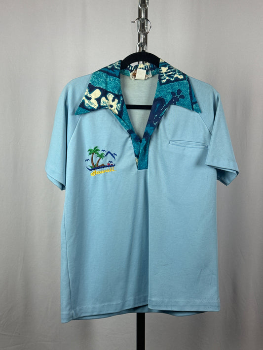 Vintage 1970s Hawaiian Polo Shirt